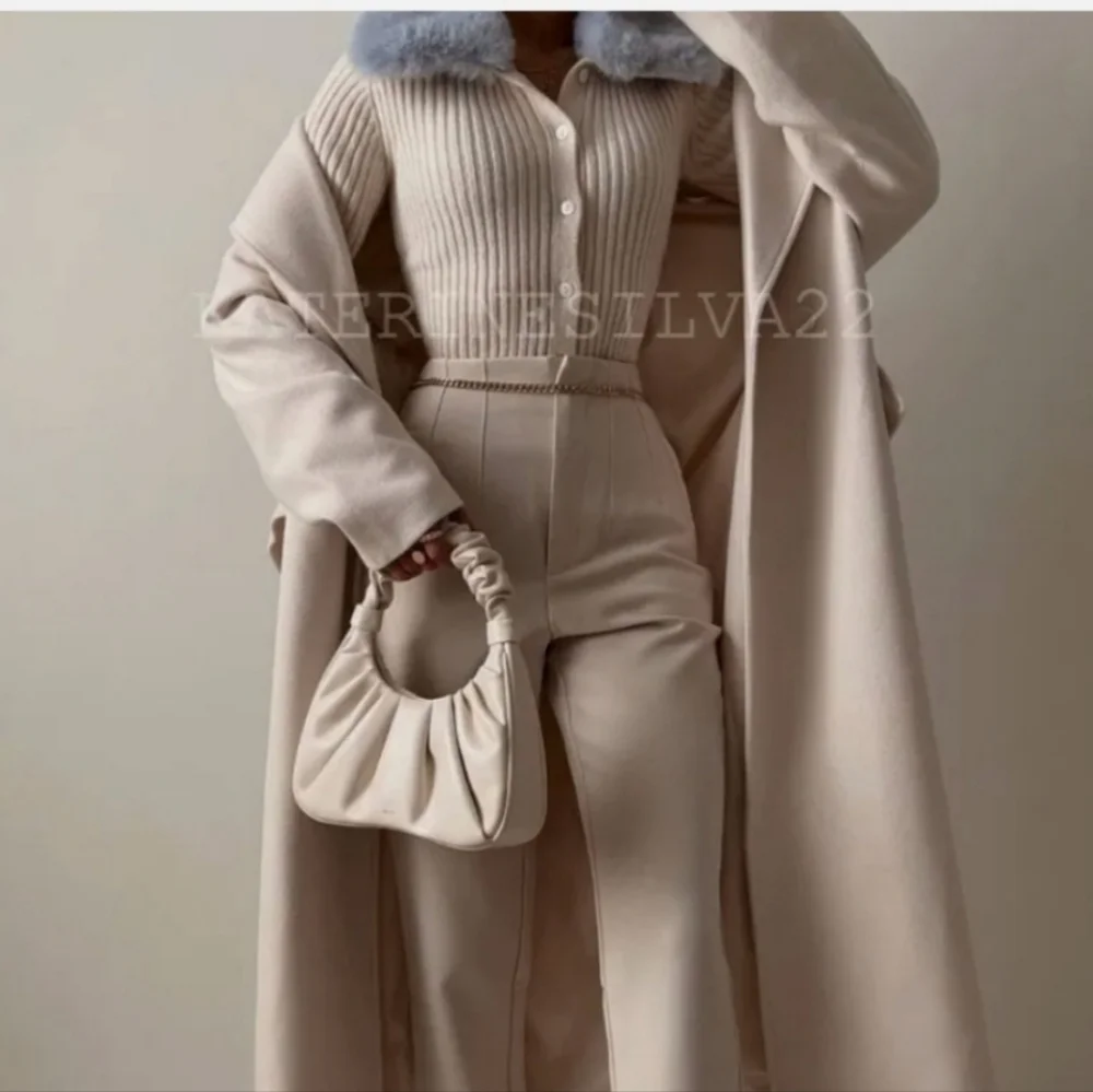Zara Faux Fur Lapel Collar Knit Cardigan - Picture 10 of 16